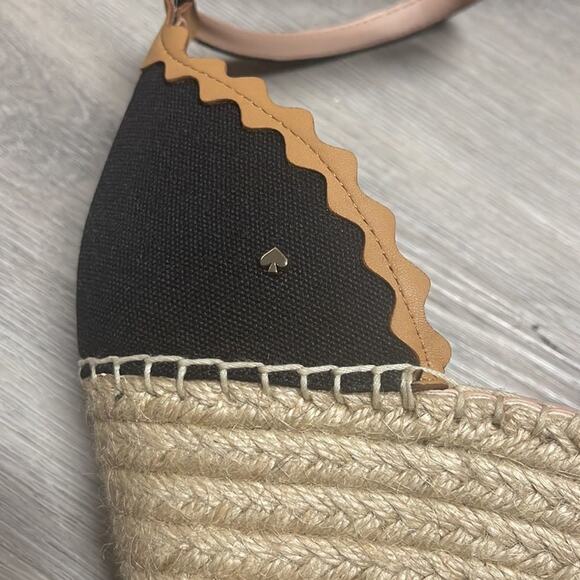 Kate Spade Thea‎ wedges Black Canvas NEW - Picture 2 of 9